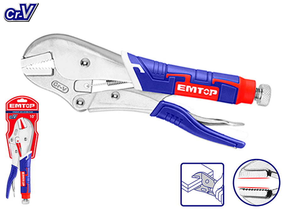 Alicates De Presion Recto 10" Cr-v EMTOP