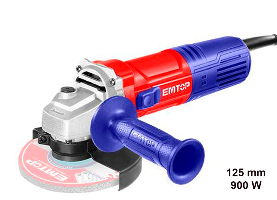 Amoladora 125MM 900W EMTOP M14 (incluye Manillar Auxiliar)