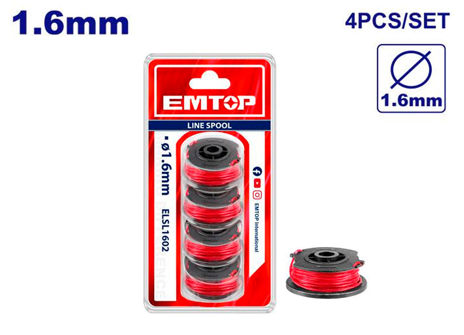 Blister 4 Carretes Nylon Recambio Para Cortabordes ELGT20018
