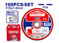 Caja 100 Discos Corte Metal Amoladora 115MM 1.0MM EMTOP