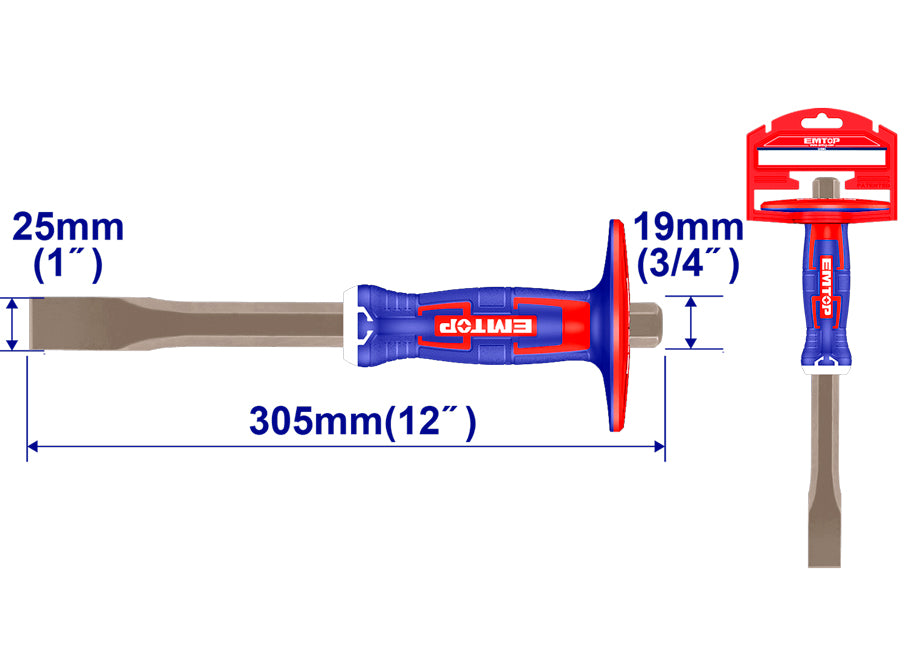 Cincel Plano 25MM - Largo 305MM EMTOP