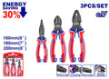 Conjunto 3 Alicates Cr-v EMTOP (combinado 8" - Corte 7" - Pinza 6")