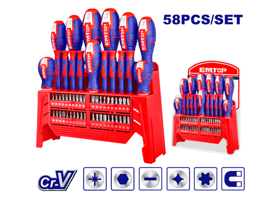 Conjunto 58 Destornilladores EMTOP