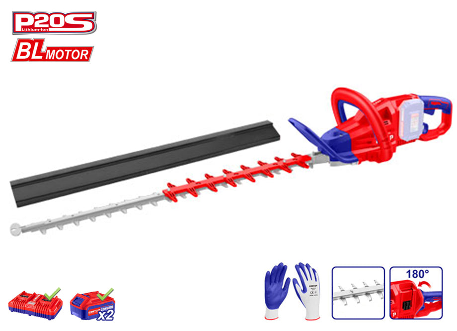 Cortasetos Bateria 40V (20+20) 650MM EMTOP - P20S - (incluye Bateria 2X4.0Ah + Cargador)