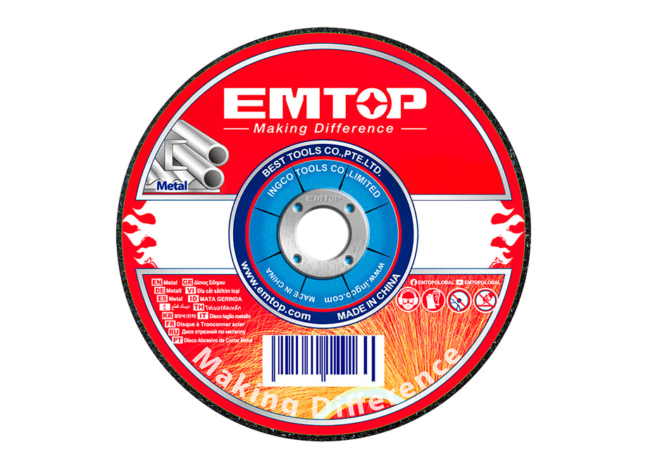 Disco Abrasivo Corte Metal Amoladora 230MM 3.0MM EMTOP