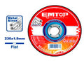 Disco Corte Metal Amoladora 230MM 1,90MM EMTOP