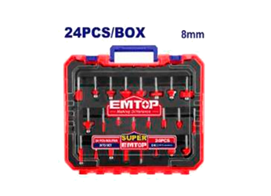 Juego 24 Brocas Fresado 8MM EMTOP