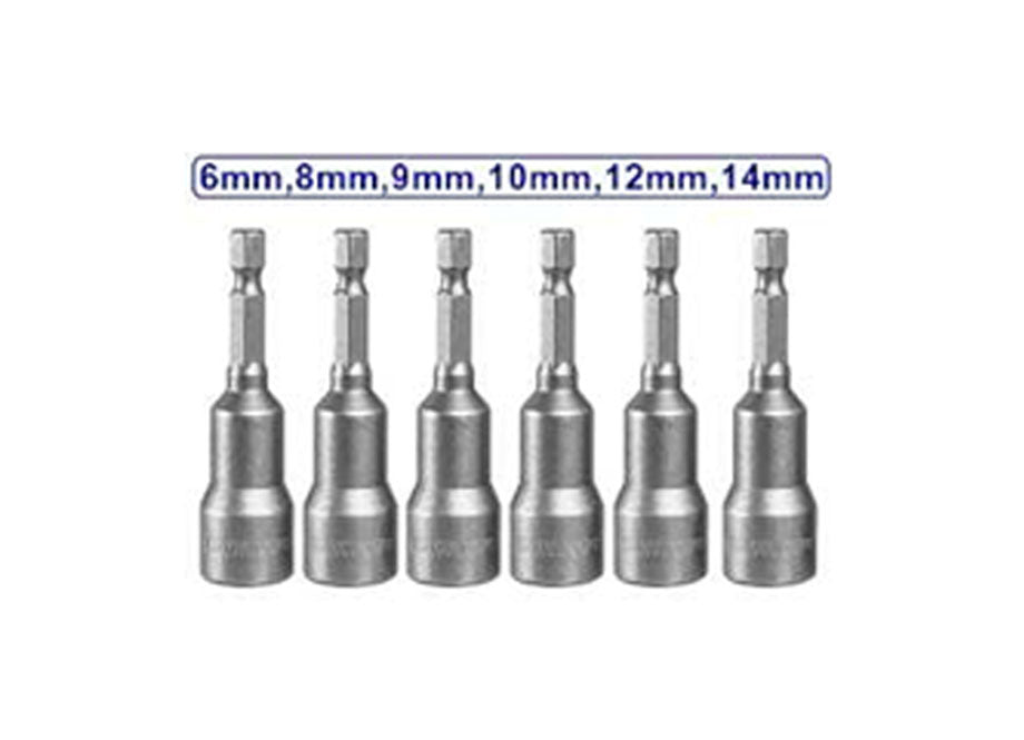 Juego Cubos Magneticos 1/4" 65mm - 6 Pcs EMTOP