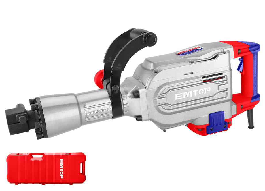 Martillo Demolicion 1700W 45J EMTOP (tipo Hex - 2 Cinceles - Con Maletin)