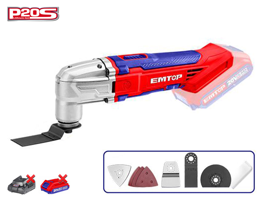 Multiherramienta EMTOP Batería 20V - P20S - (8 Accesorios - No Incluye Batería Ni Cargador)
