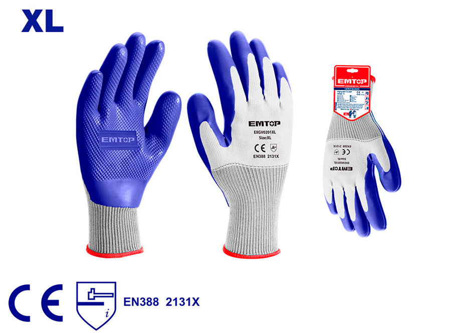 Par De Guantes Latex Rugoso - Talla Xl Única (bolsa 1 Par)