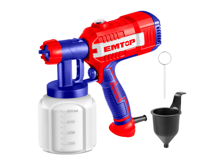Pistola Pintura 450W 0.1-0.2 Bar 380ml/min Bote 800 Ml- EMTOP