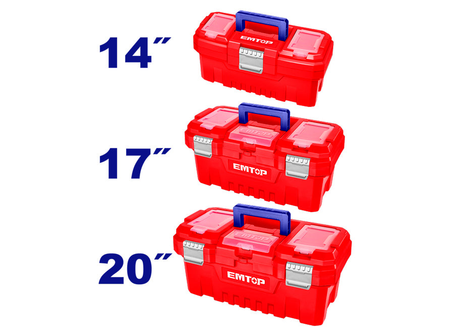 Set 3 Cajas Herramientas 14" 17" 20" EMTOP - Apriete Metalico