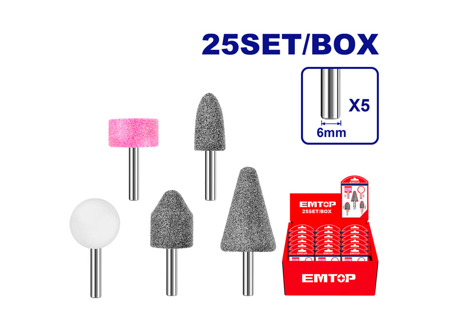 Set Piedras De Desbaste Para Mini Amoladora Multidrill (5 Pcs) EMTOP