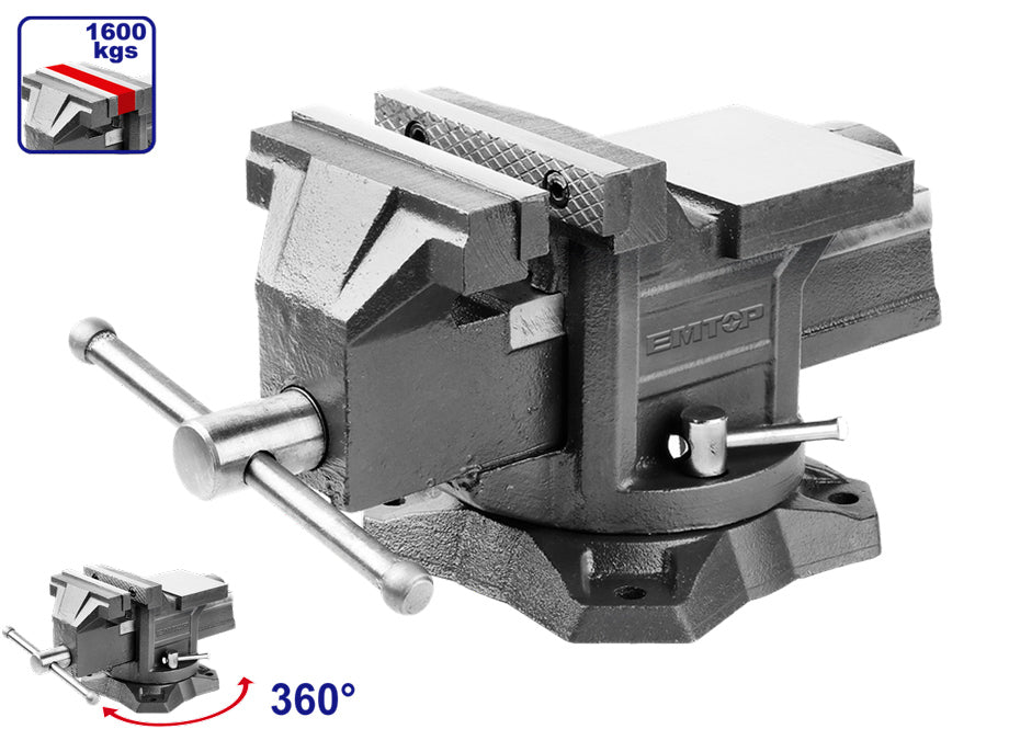 Tornillo De Banco Con Base Giratoria 6" - 11.2KG EMTOP